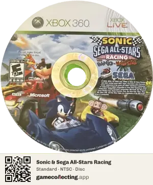 Sonic & Sega All-Stars Racing Xbox 360, NTSC disc