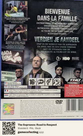 The Sopranos: Road to Respect PlayStation 2, PAL box back