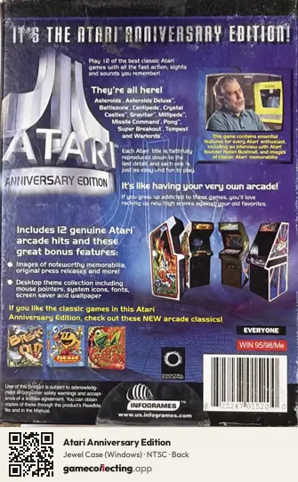Atari Anniversary Edition Computer, NTSC box back