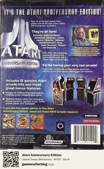 Atari Anniversary Edition Computer, NTSC box back