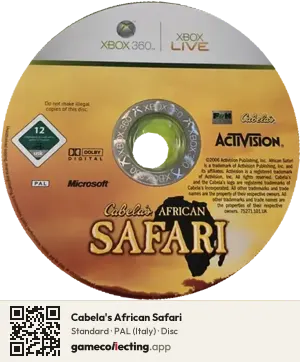 Cabela's African Safari Xbox 360, PAL disc