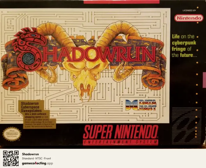 Shadowrun Super Nintendo Entertainment System, NTSC box front