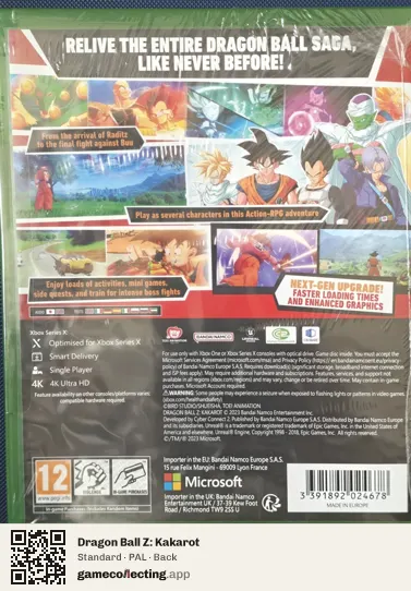 Dragon Ball Z: Kakarot Xbox Series X, PAL box back
