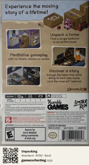 Unpacking Nintendo Switch, NTSC box back