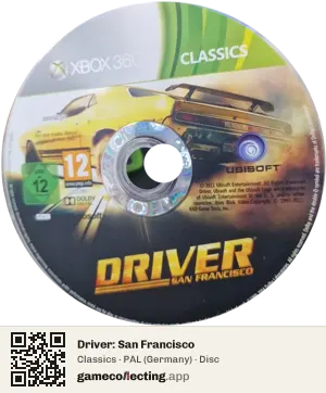Driver: San Francisco Xbox 360, PAL disc