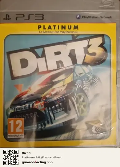 Dirt 3 PlayStation 3, France box front