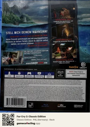 Far Cry 3: Classic Edition PlayStation 4, Germany box back