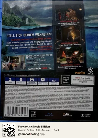Far Cry 3: Classic Edition PlayStation 4, Germany box back