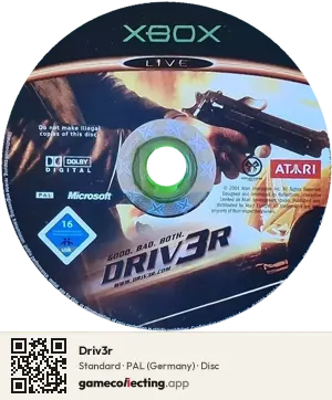 Driv3r Xbox, PAL disc
