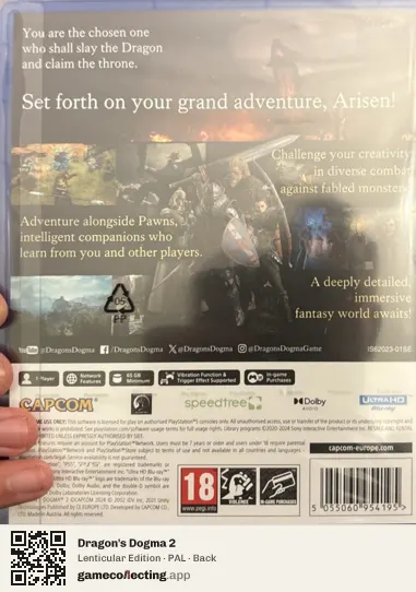 Dragon's Dogma 2 PlayStation 5, PAL box back