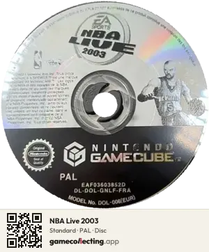 NBA Live 2003 Nintendo GameCube, PAL disc