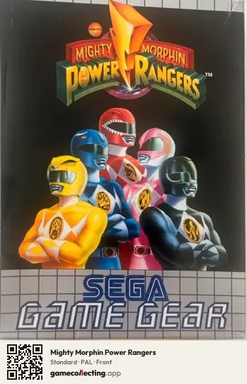 Mighty Morphin Power Rangers Sega Game Gear, PAL box front