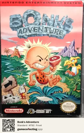 Bonk's Adventure Nintendo Entertainment System, NTSC box front