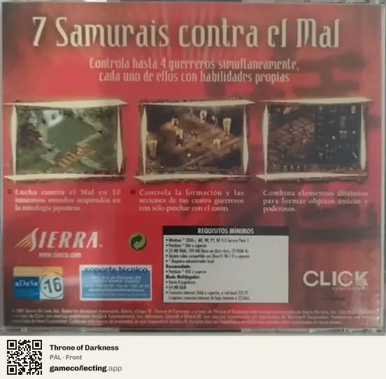 Throne of Darkness Computer, PAL box front