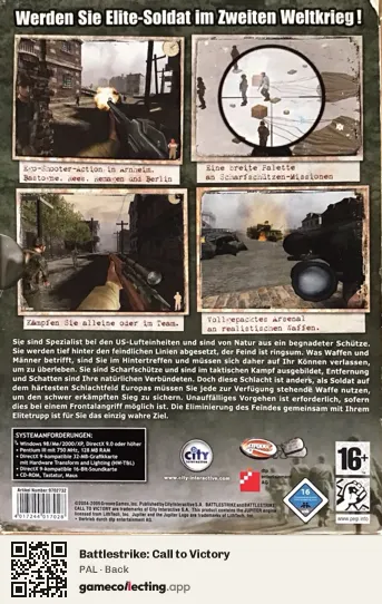 Battlestrike: Call to Victory Computer, PAL box back