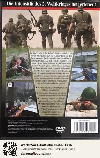 World War II Battlefield 1939-1945 Computer, Germany box back