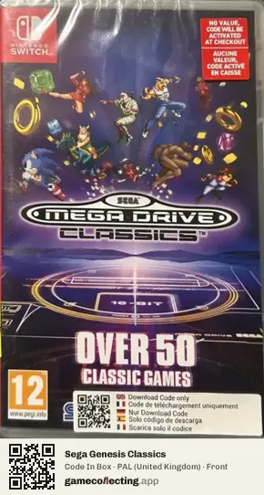 Sega Genesis Classics Nintendo Switch, United Kingdom box front