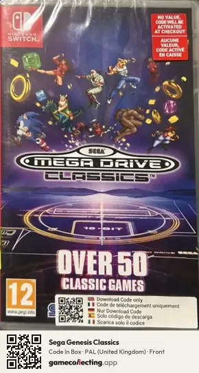 Sega Genesis Classics Nintendo Switch, United Kingdom box front
