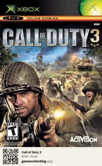Call of Duty 3 Xbox, NTSC box front