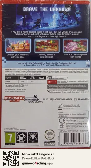 Minecraft Dungeons II Nintendo Switch 2, PAL box back