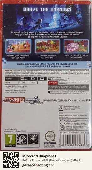 Minecraft Dungeons II Nintendo Switch 2, United Kingdom box back