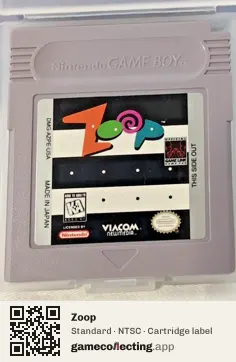 Zoop Game Boy, NTSC cartridge label
