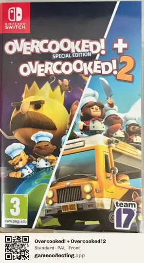 Overcooked! + Overcooked! 2 Nintendo Switch, PAL box front