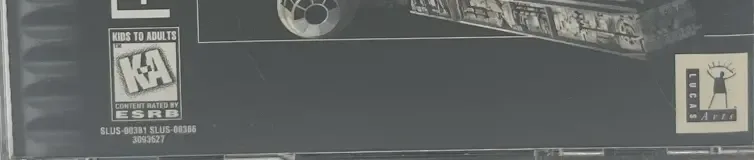 Star Wars: Rebel Assault II: The Hidden Empire, the ESRB box on its front