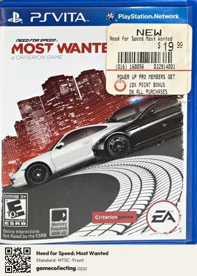 Need for Speed: Most Wanted PlayStation Vita, NTSC box front