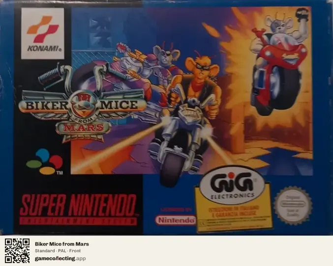 Biker Mice from Mars Super Nintendo Entertainment System, PAL box front