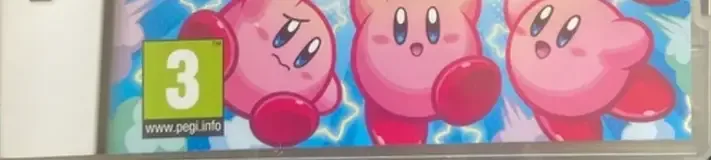 Kirby Mass Attack, the PEGI square on its front