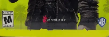Cyberpunk 2077, the ESRB box on its front