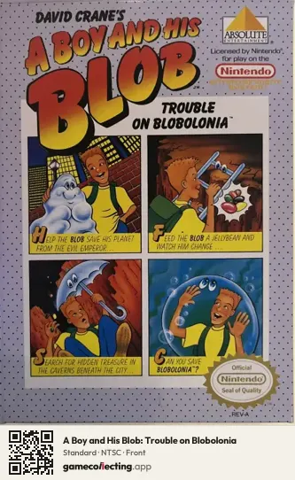 A Boy and His Blob: Trouble on Blobolonia Nintendo Entertainment System, NTSC box front