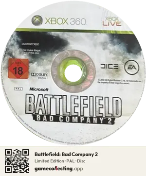 Battlefield: Bad Company 2 Xbox 360, PAL disc