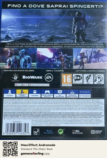 Mass Effect: Andromeda PlayStation 4, Italy box back