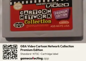 GBA Video Cartoon Network Collection Premium Edition Game Boy Advance, NTSC cartridge label