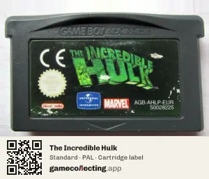 The Incredible Hulk Game Boy Advance, PAL cartridge label