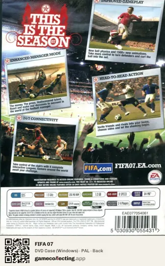 FIFA 07 Computer, PAL box back