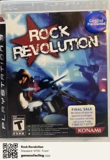 Rock Revolution PlayStation 3, NTSC box front