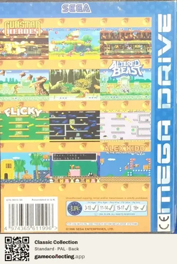 Classic Collection Sega Mega Drive / Genesis, PAL box back