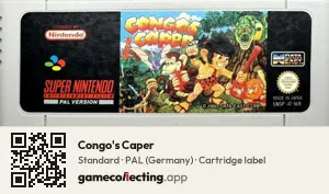 Congo's Caper Super Nintendo Entertainment System, PAL cartridge label