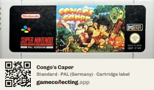 Congo's Caper Super Nintendo Entertainment System, PAL cartridge label