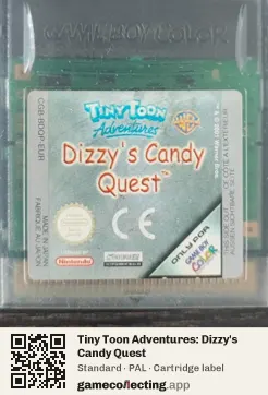 Tiny Toon Adventures: Dizzy's Candy Quest Game Boy Color, PAL cartridge label