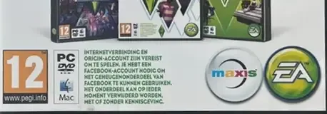 The Sims 3, the PEGI square on its front