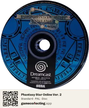 Phantasy Star Online Ver. 2 Sega Dreamcast, PAL disc