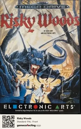 Risky Woods Sega Mega Drive / Genesis, PAL box front