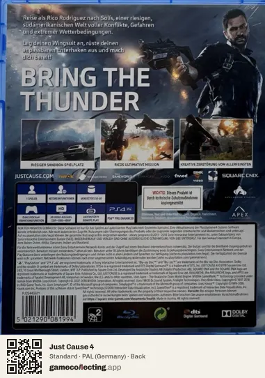 Just Cause 4 PlayStation 4, Germany box back