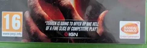 Tekken 7, the PEGI square on its front
