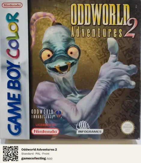 Oddworld Adventures 2 Game Boy Color, PAL box front