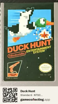 Duck Hunt Nintendo Entertainment System, NTSC cartridge label